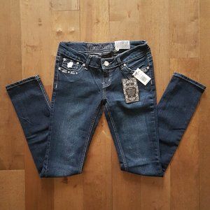 Montana Dark Blue Wash Bling Gems Denim Jean, 5/6